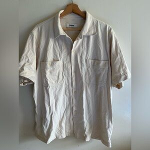 Buck Mason Cream Short-Sleeve Button-Up Shirt
